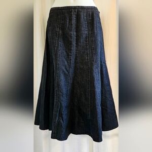 Black Denim Midi Skirt